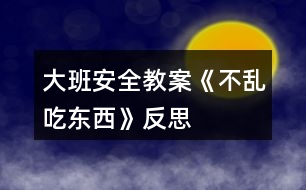 大班安全教案《不乱吃东西》反思