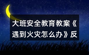 大班安全教育教案《遇到火灾怎么办》反思