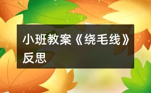 小班教案《绕毛线》反思