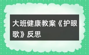 大班健康教案《护眼歌》反思